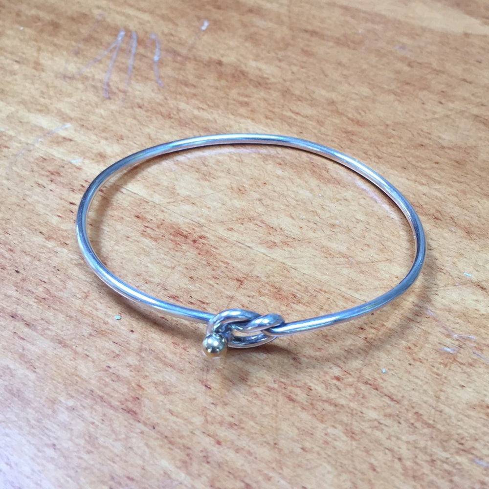Tiffany silver love knot bangle bracelet